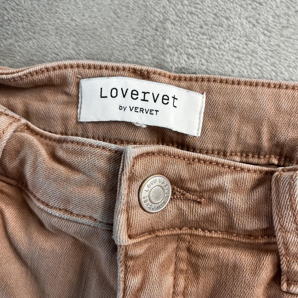 Lovervet By Vervet Wide Leg Jeans Juniors 13 Beige Hi-Rise Stretch Raw Hem 31x31 - Picture 5 of 11